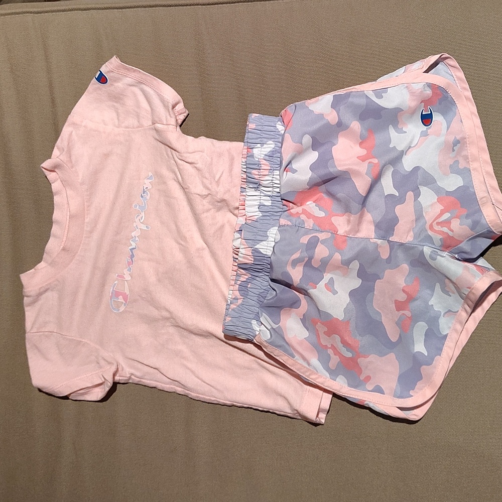 Champion Pink and Purple Camo Toddler Outfit